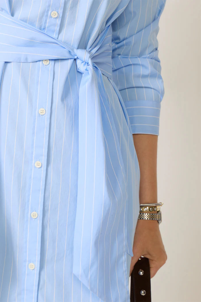 Nautical Relaxed Fit Tie Shirt Dress-Spanx