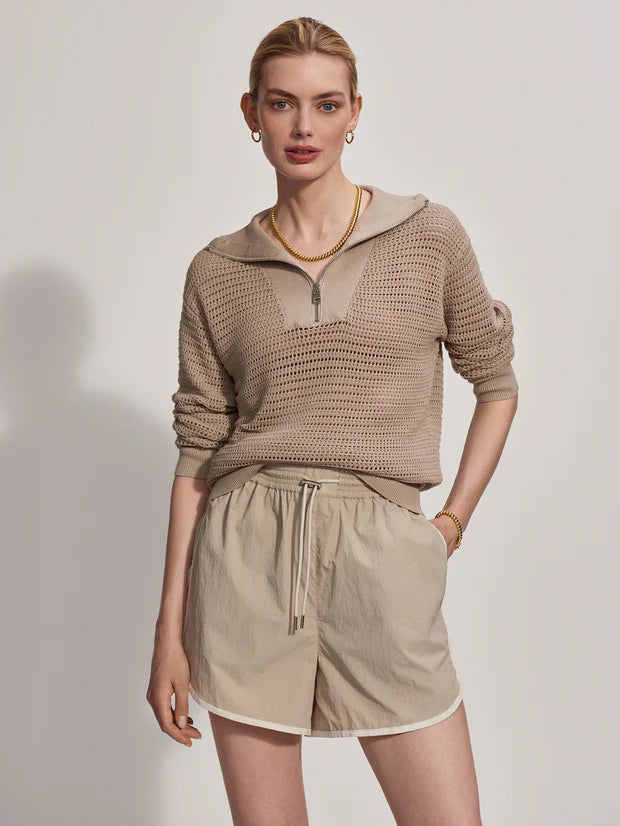 Billie Half Zip Knit in Cashmere Stone