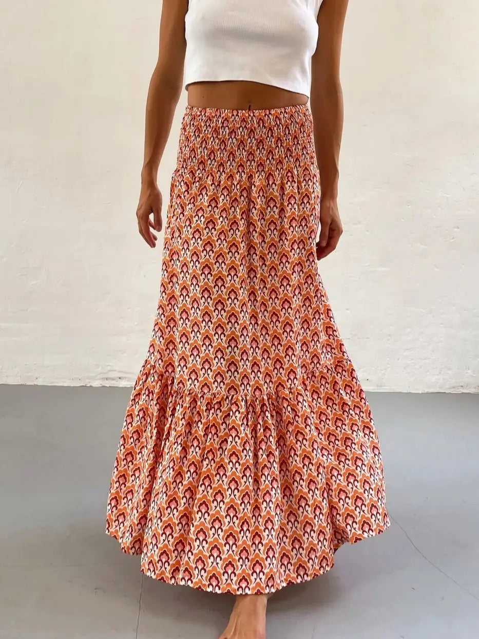 Citrus Printed Maxi Skirt
