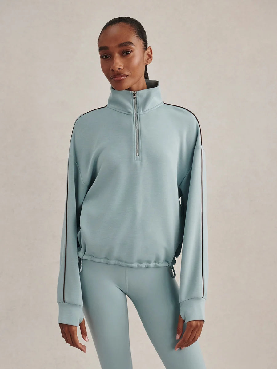 Varley Sian Piped Half Zip-Tourmaline