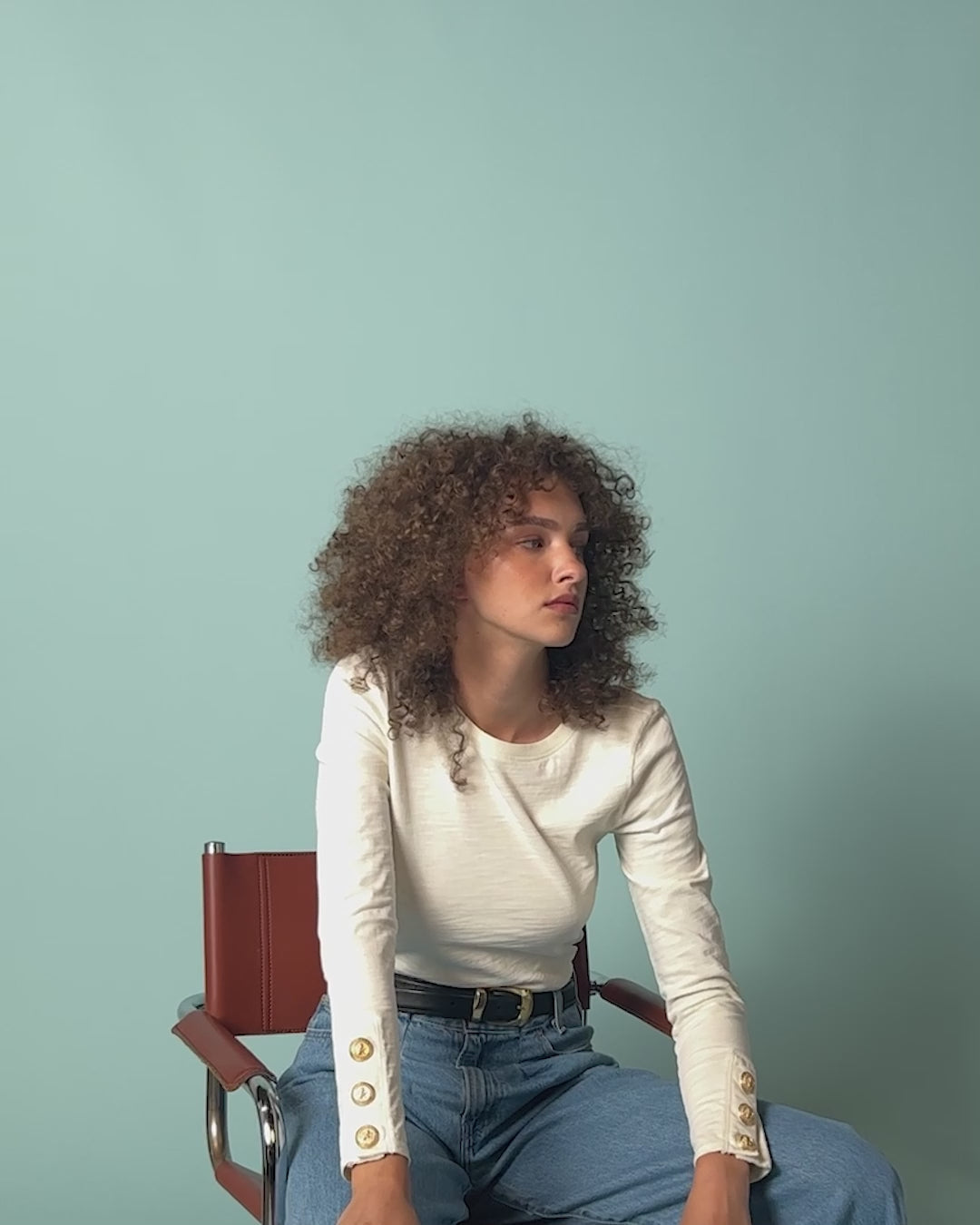 Kiana Crewneck w/ Oversized Buttons