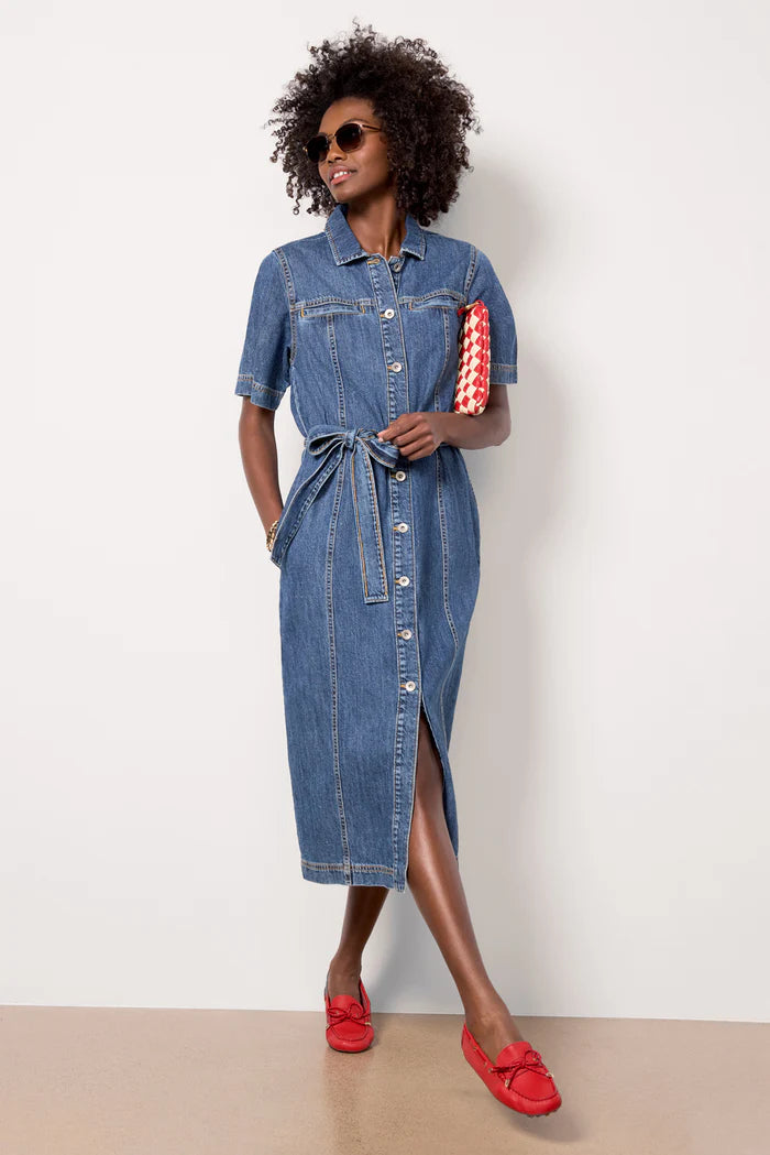 Alma Denim Midi Dress Alma Denim Midi Dress