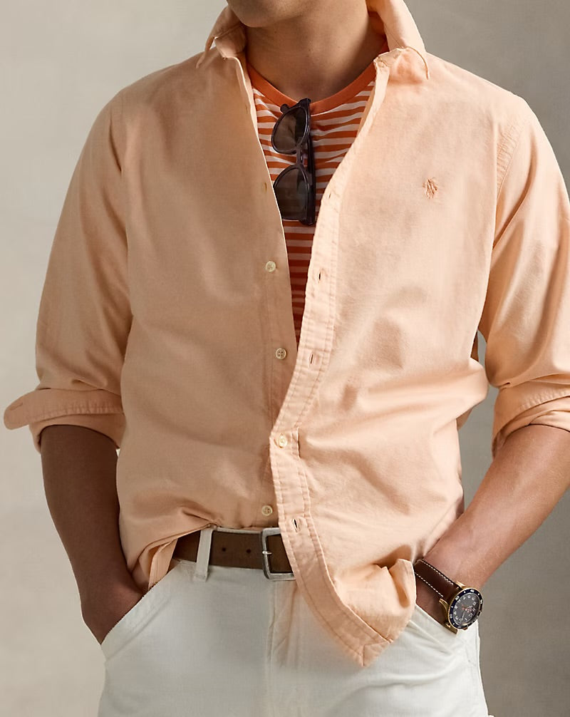 Mineral Dyed Oxford Shirt - Orange