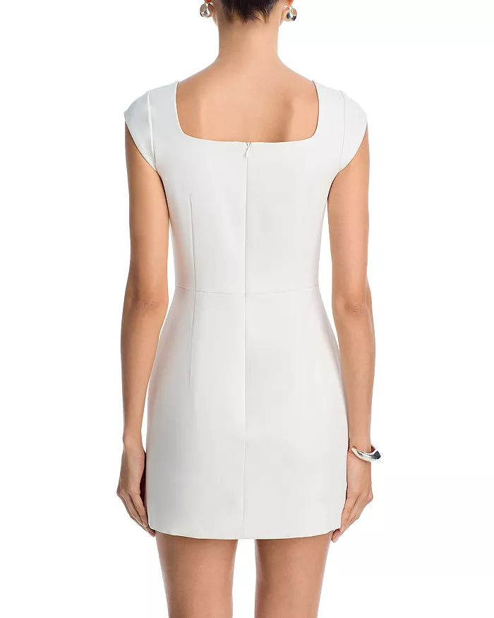 Azra Twil Square Neck Mini Dress-Summer White