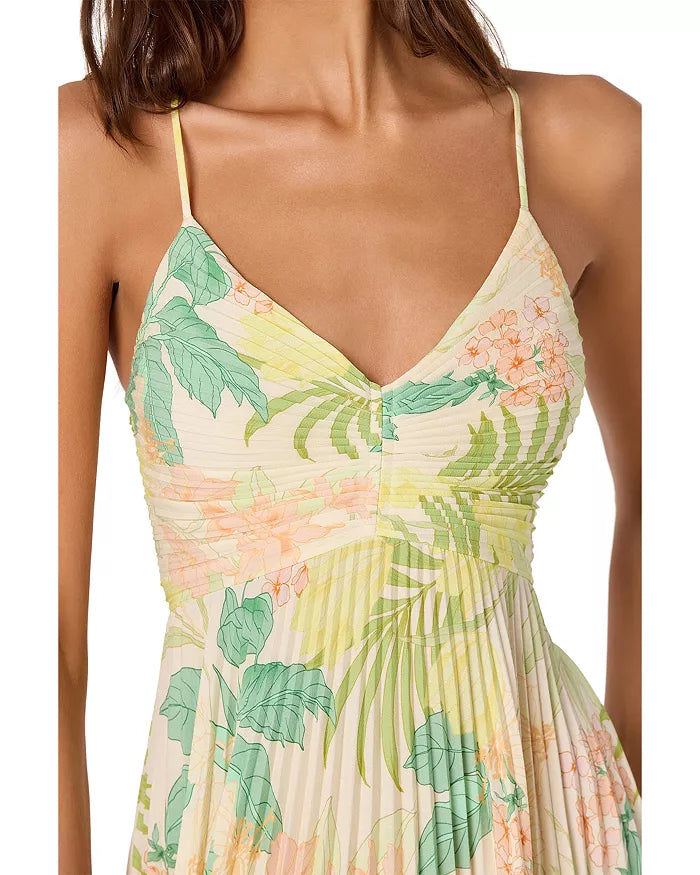 Blythe Dress-Green Peach Tropical