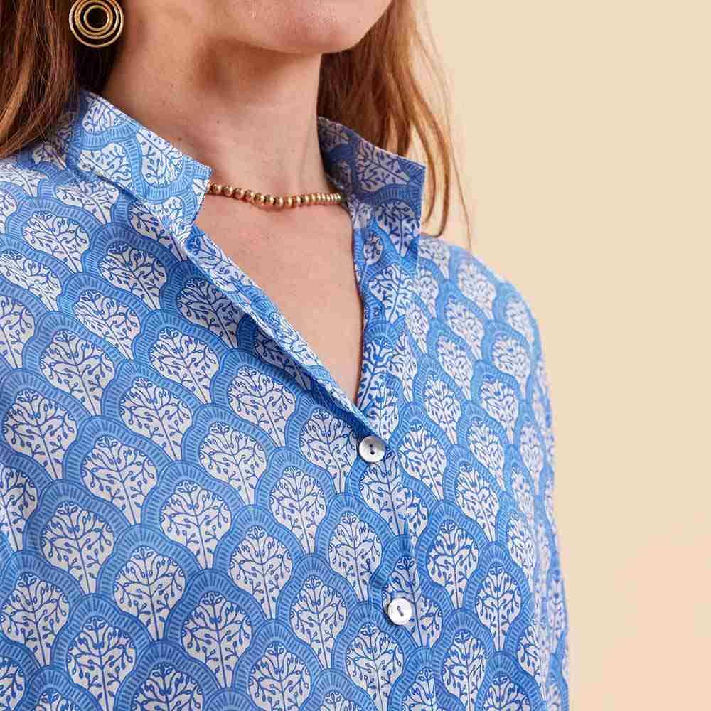 Fifer Blue Button Down Tunic