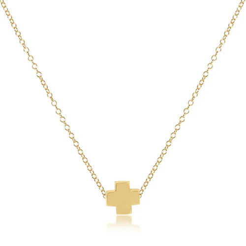 EN-16" Signature Cross Gold Necklace
