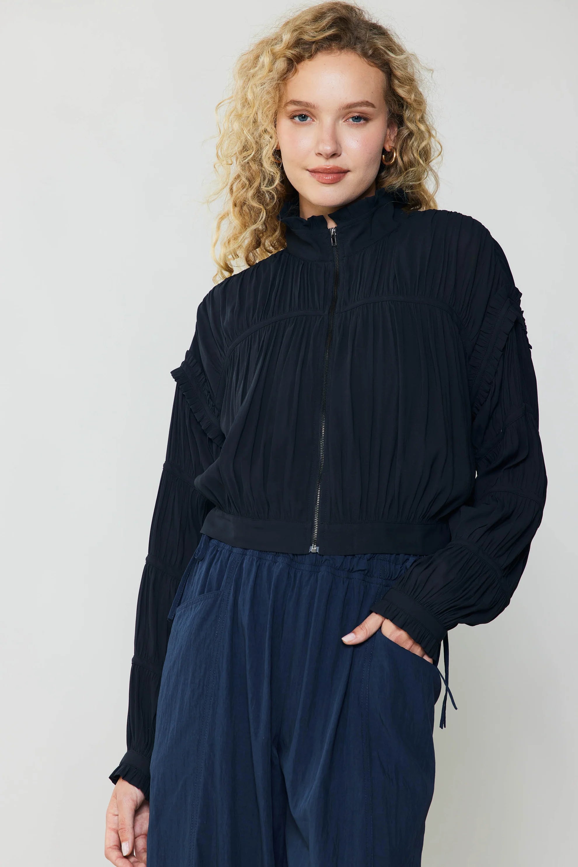 Shirred Sleeve Jacket