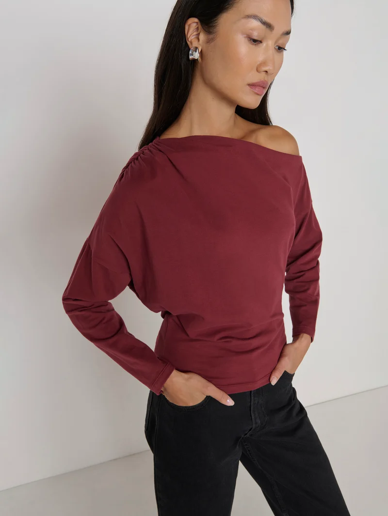 Pietra Off Shoulder Top - Truffle