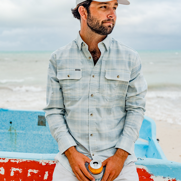 Hilton Head Flannel - Ice Blue