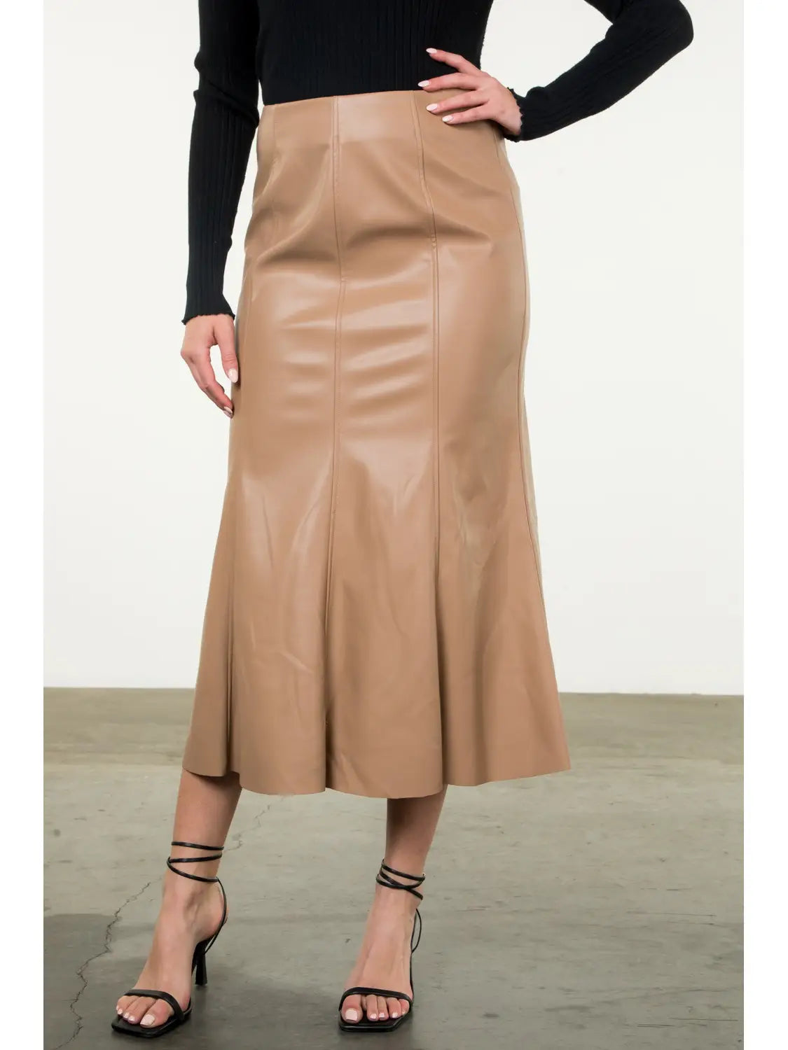Veronica Long Leather Skirt