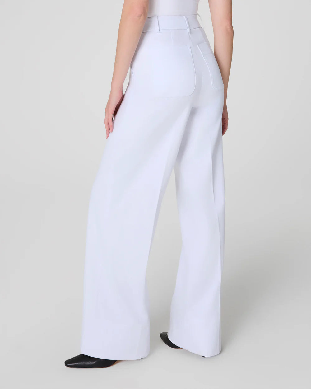 Spanx Stretch Twill Wide Leg-Classic White