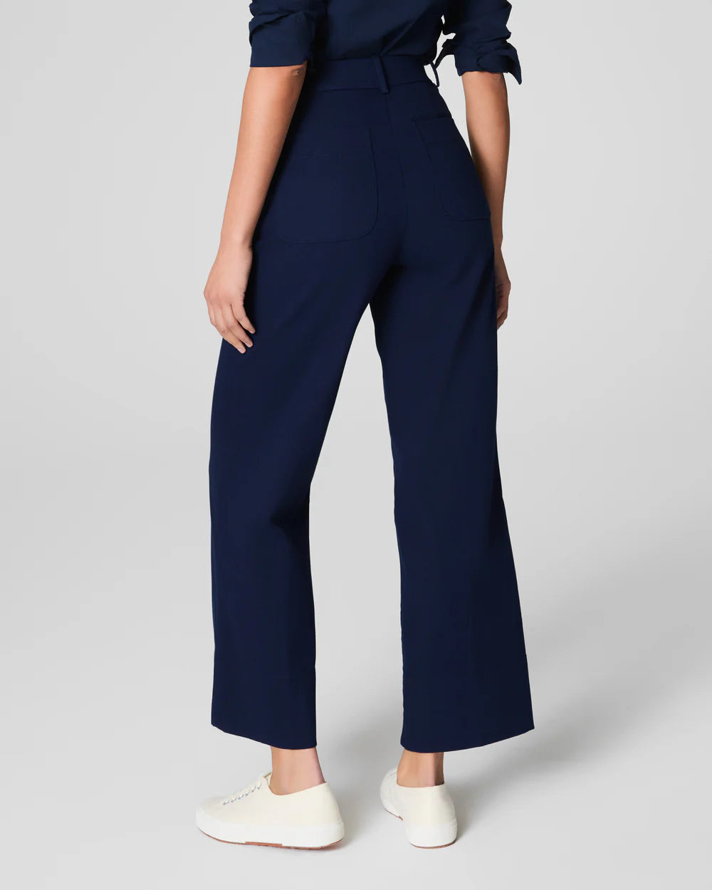 Cropped Wide Leg Navy Pants-Spanx