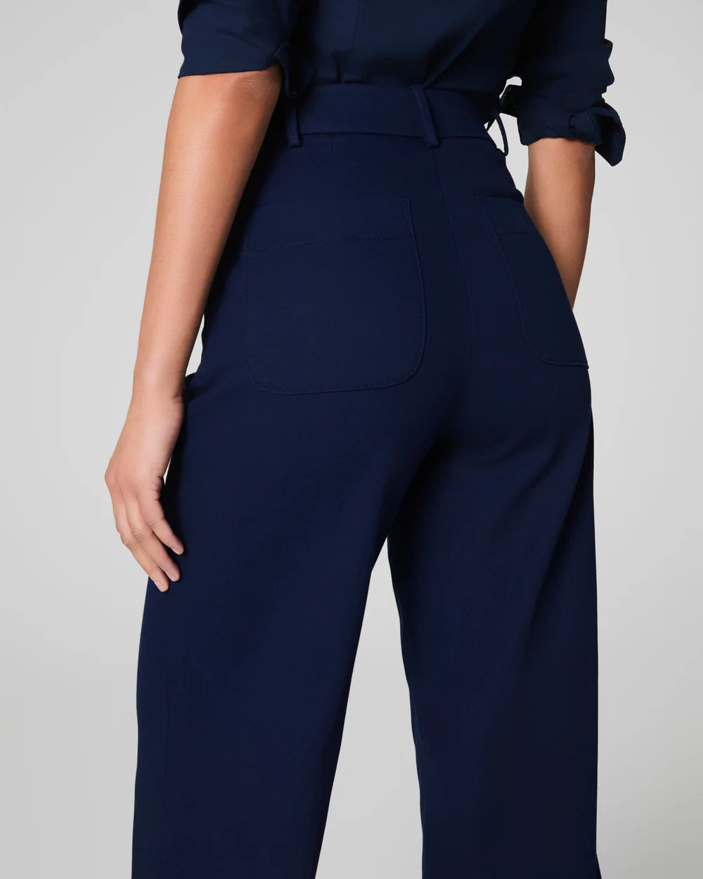 Cropped Wide Leg Navy Pants-Spanx
