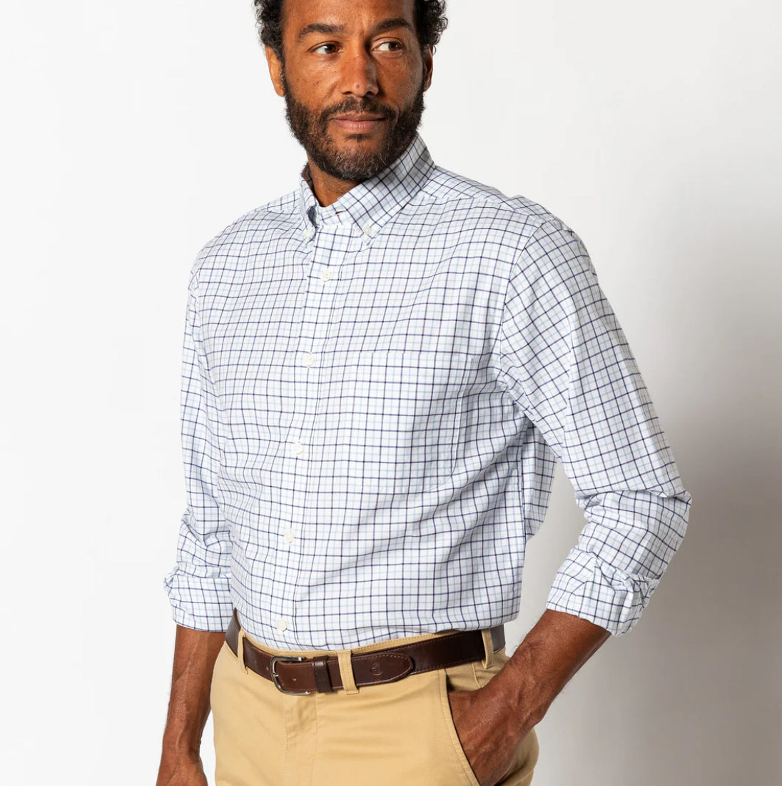 Cotton Oxford Sport Shirt - Glacier Blue