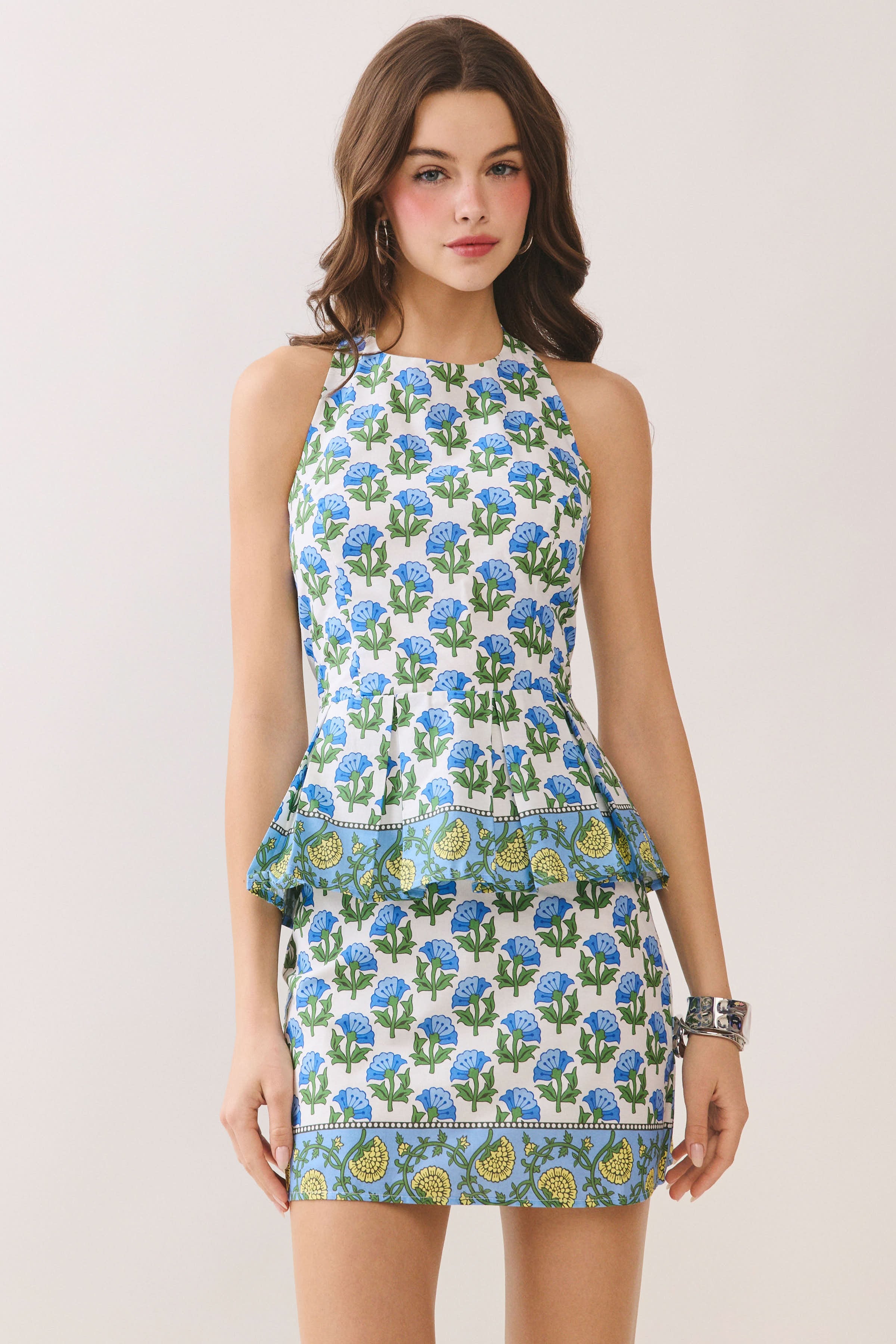 Floral Smocked Top & Skirt Set