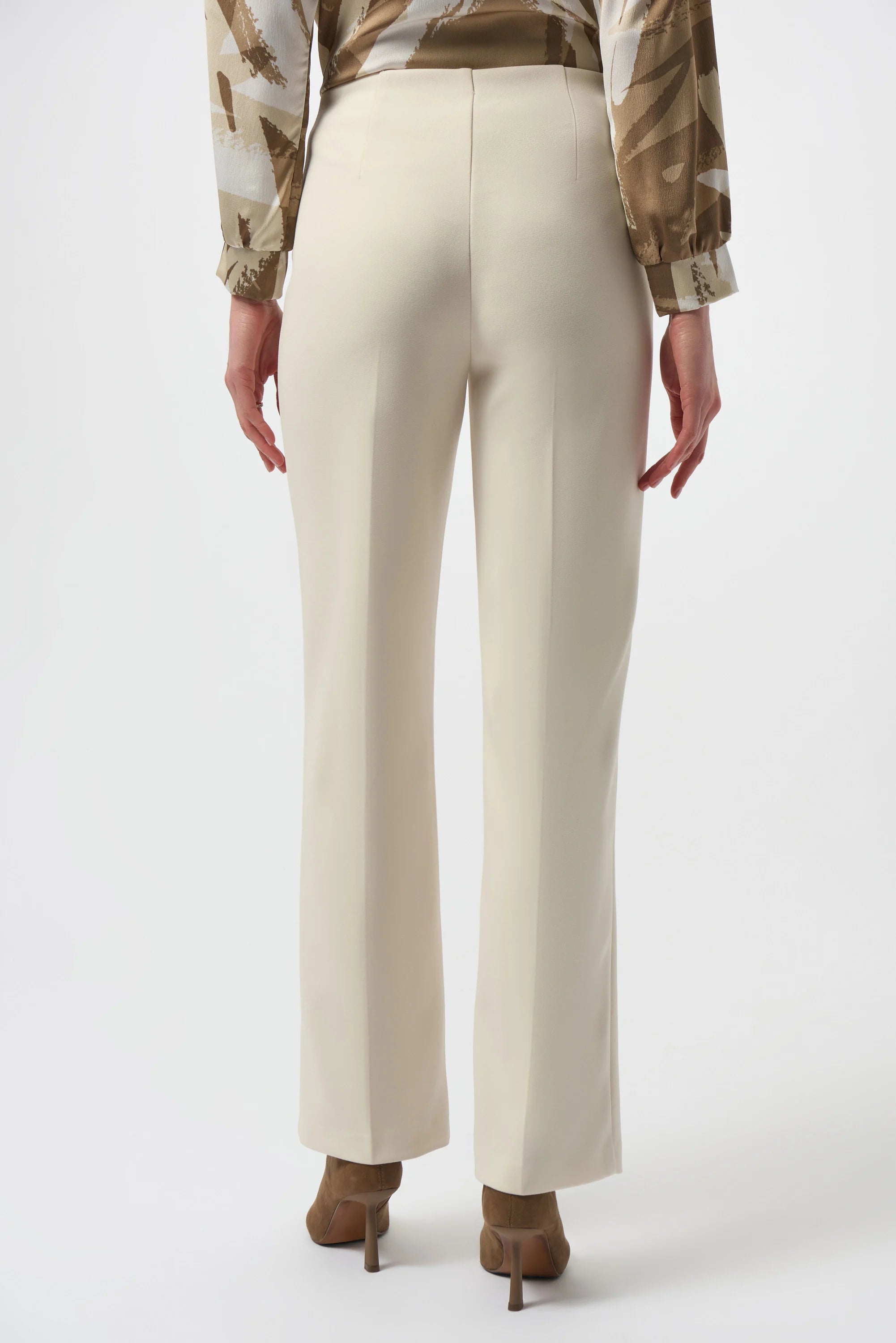 Scuba Crepe Straight Pull On Pants-Birch