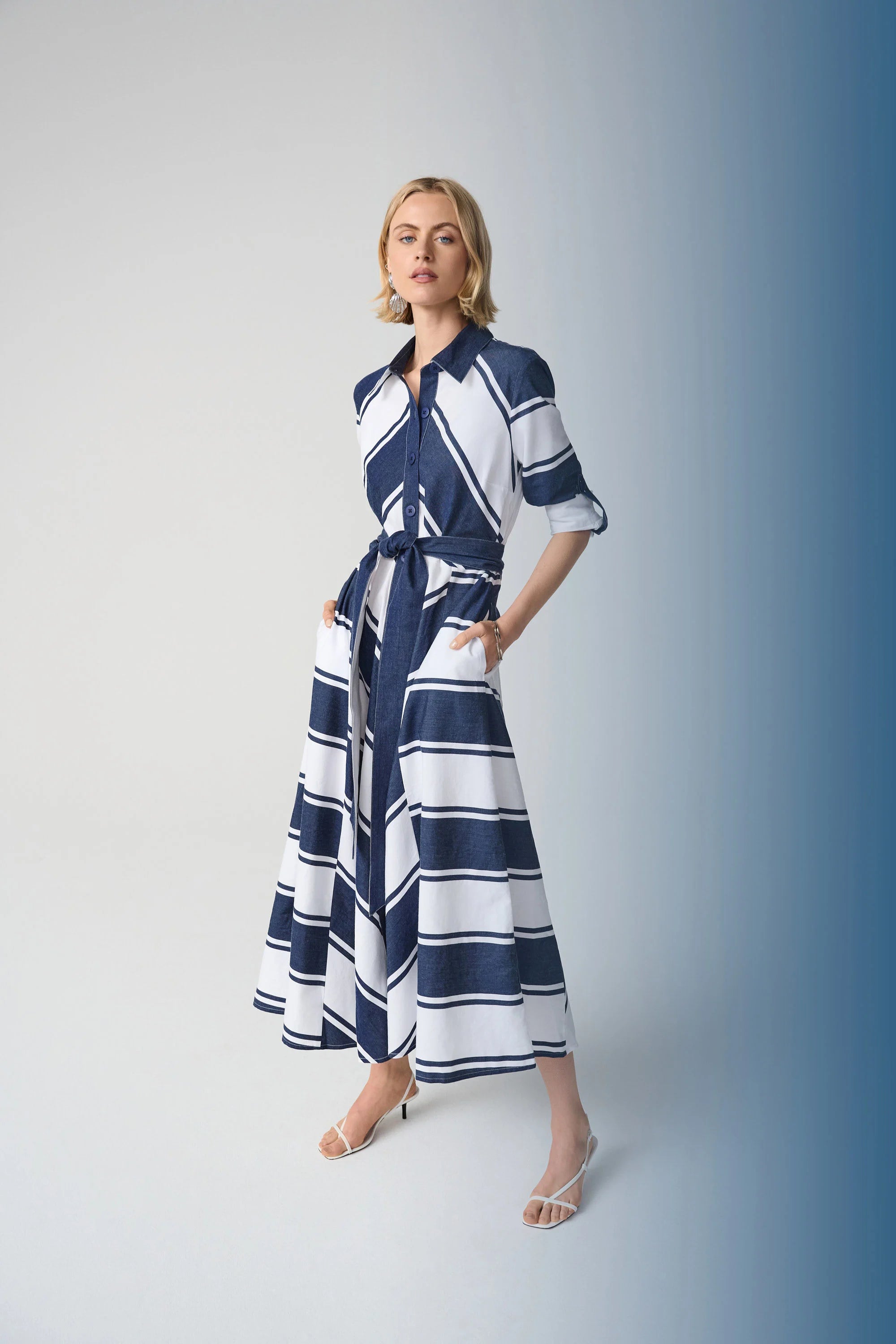 nautical midi dress 2026 New European and American Style Women's Nautical Print Spaghetti Strap Midi  Dress, A-Line Casual Summer Dress with Pockets