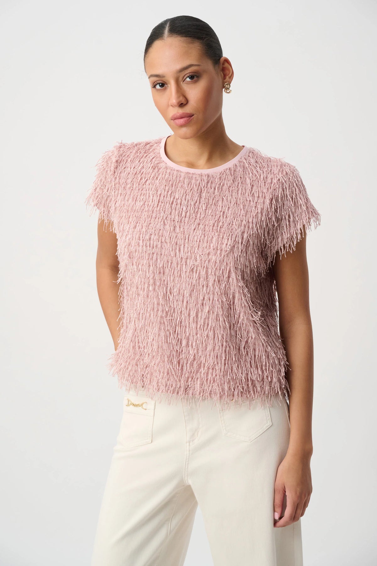 Blush Party Fringe Top