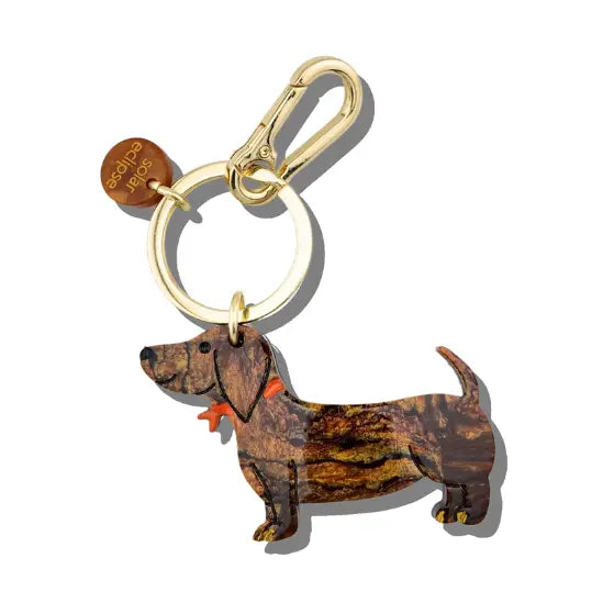 Solar Eclipse Hand Painted Dachshund Dog Bag Charm