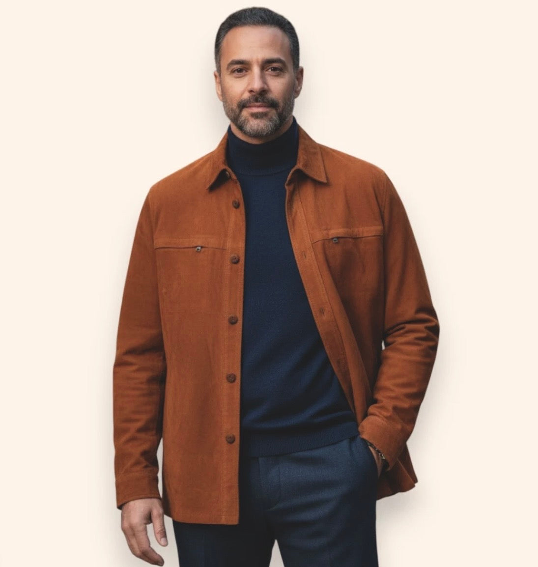 Missani Lamb Suede Shirt Jacket