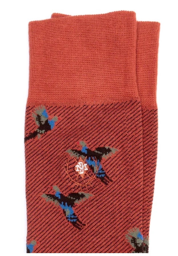 Peruvian Pima Cotton Sock - Pheasant Pumpkin