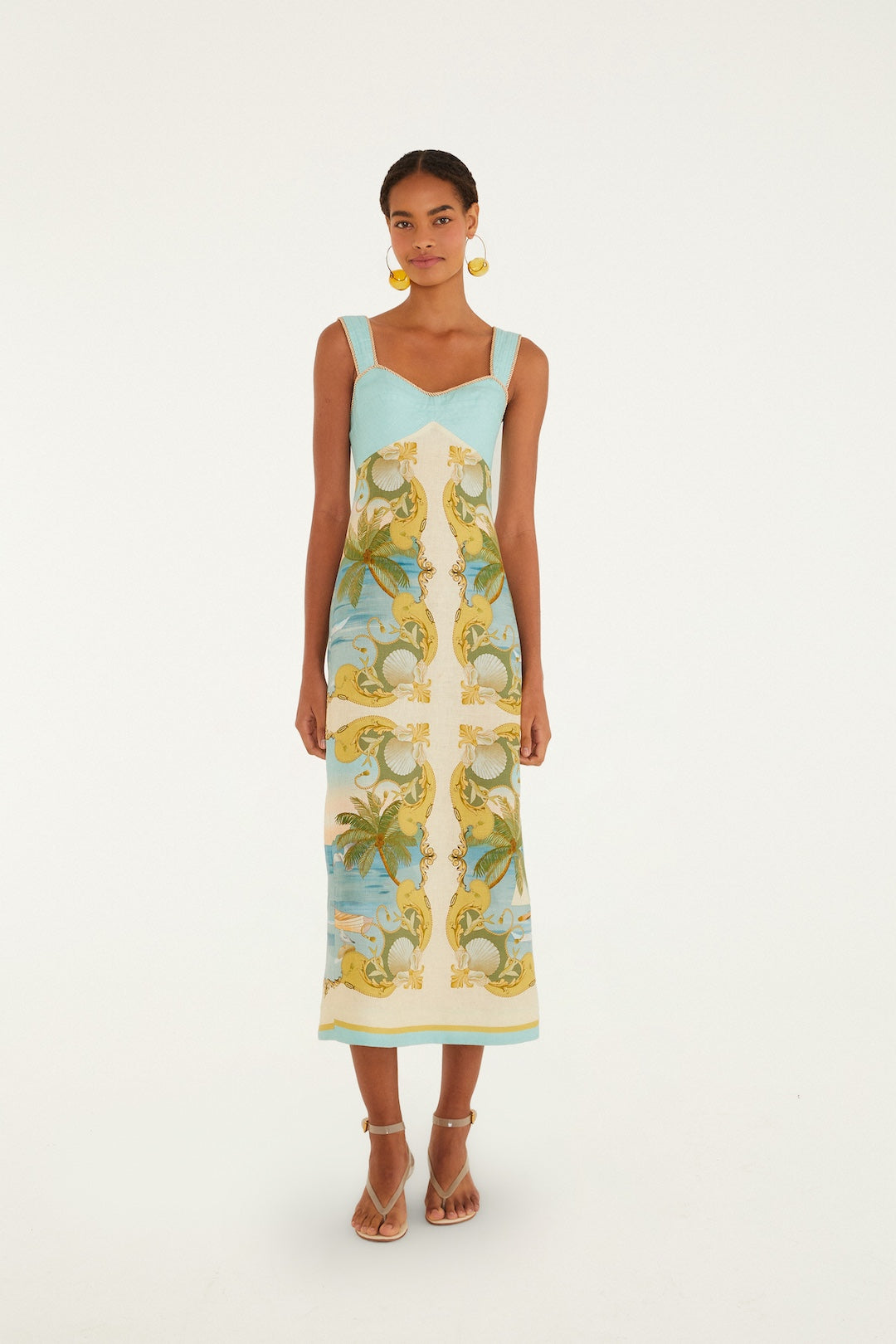 Farm Rio Royal Sea Multicolor Sleeveless Maxi Dress