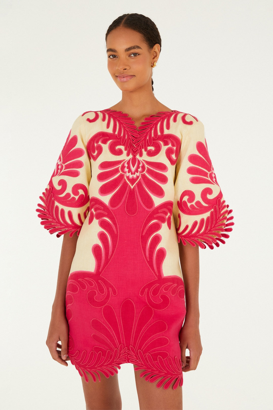 Farm Rio Spring Arabesc Pink Mini Dress