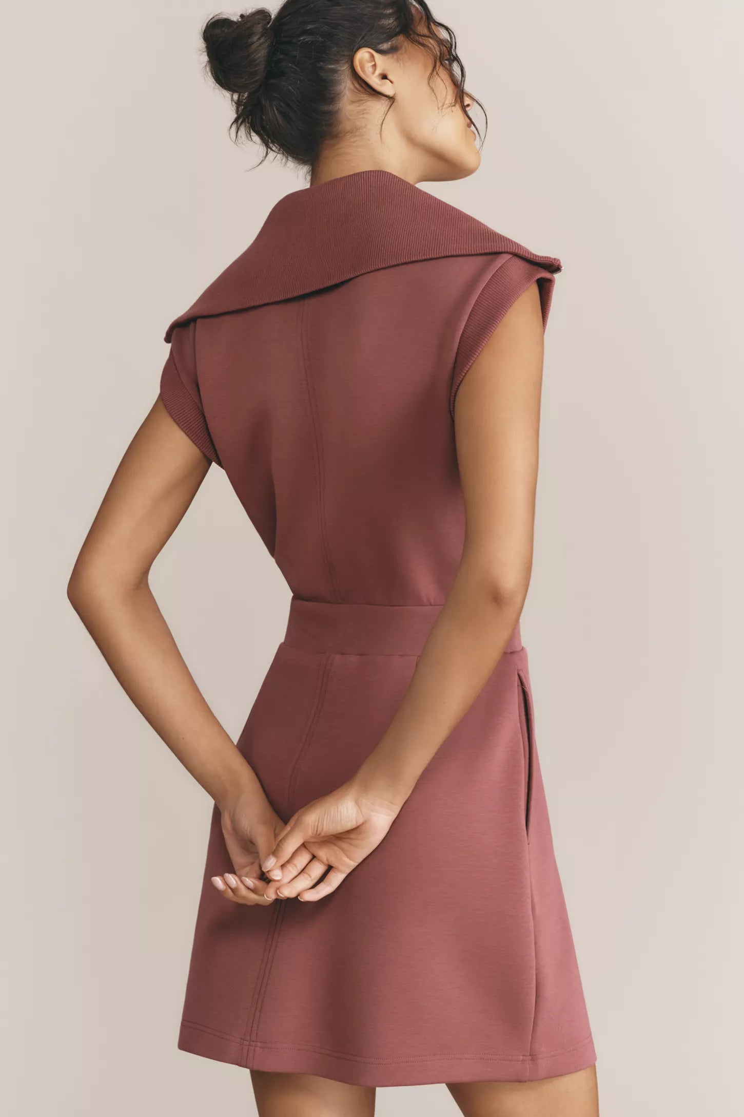Varley- Rebecca Zip Through Dress-ROSE