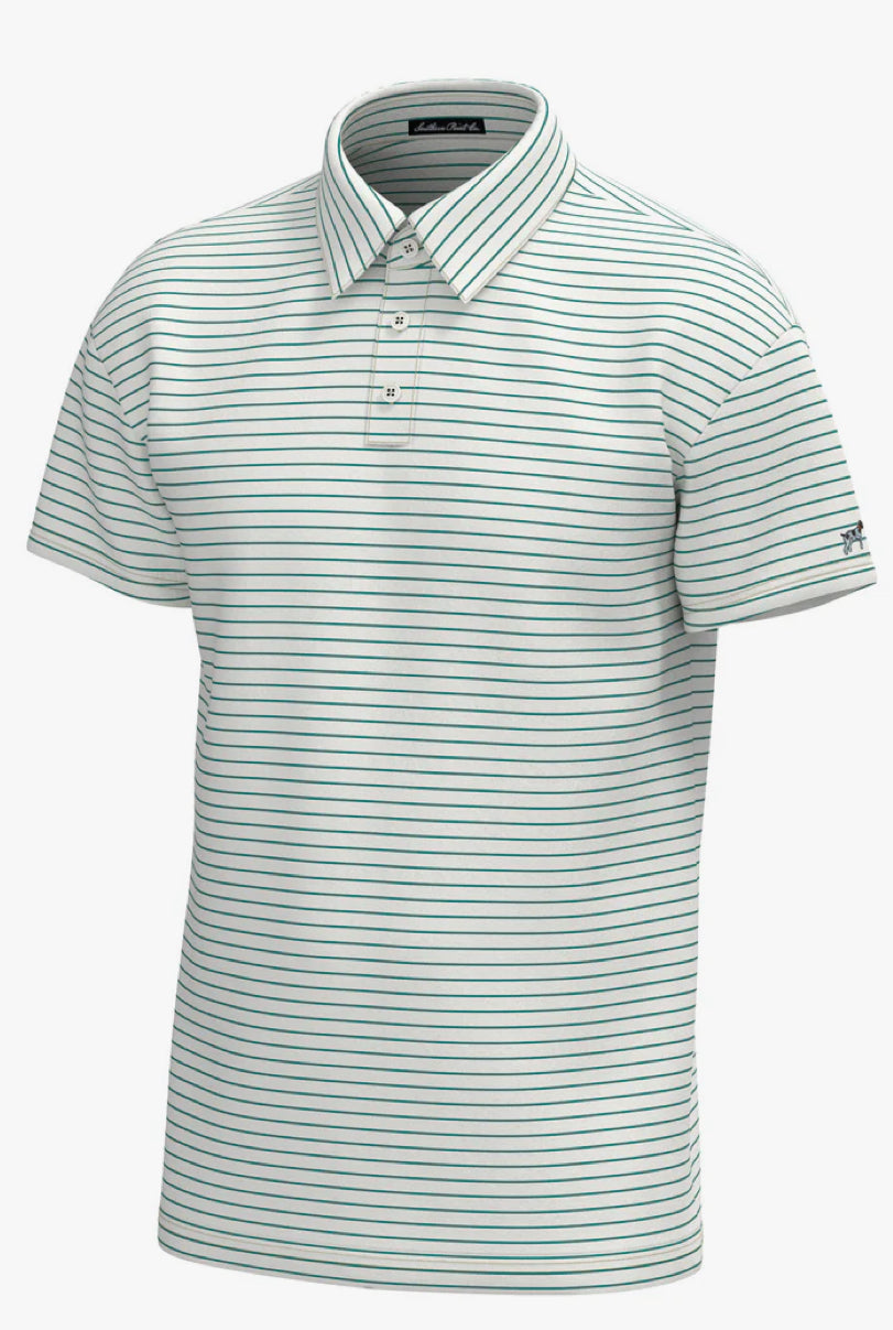 Horizon Stripe Polo - Blue Wing Teal