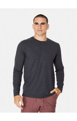 7 Diamonds Core LS Henley - CHARCOAL