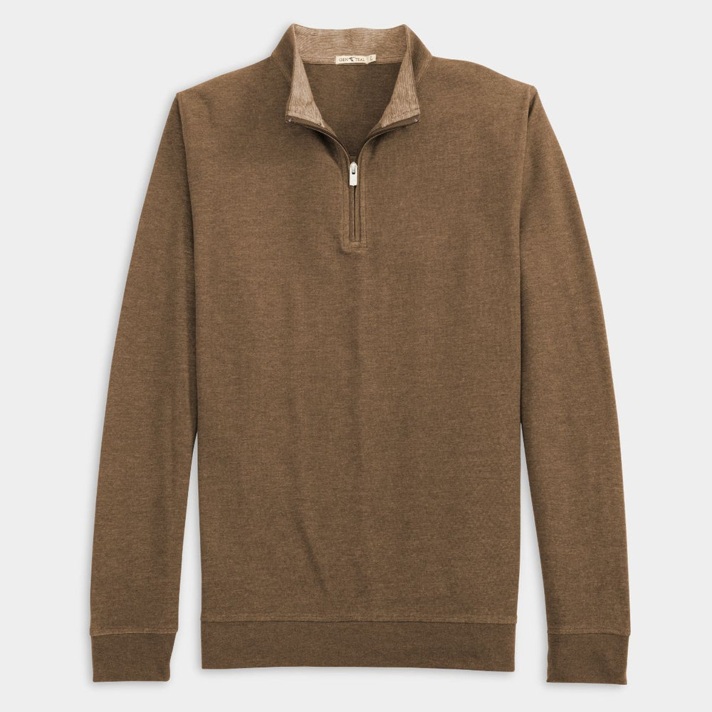 Cotton/Modal Quarter Zip - Tobacco