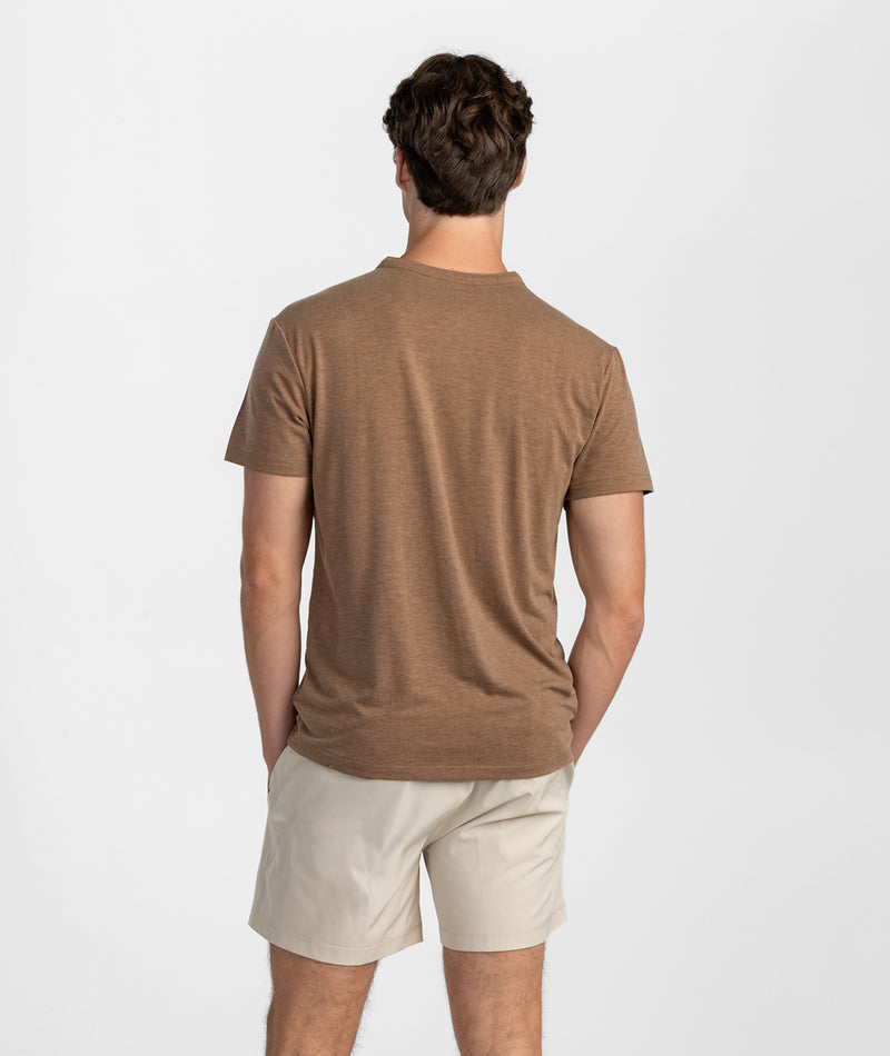 Max Comfort Short Sleeve Henley - Walnut