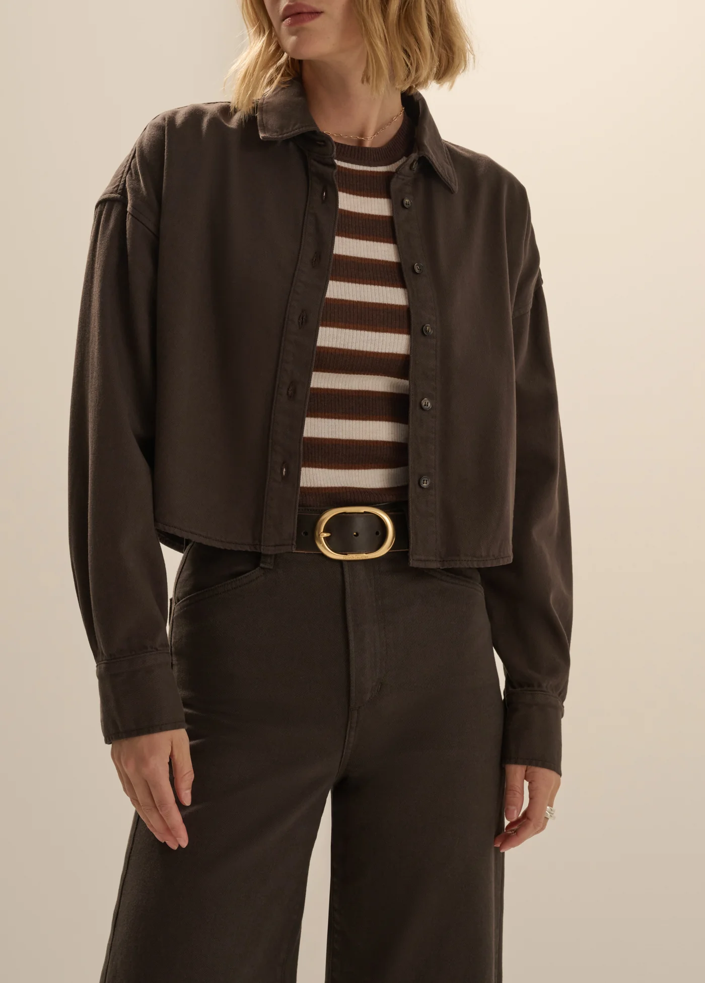 The Crop Ex Boyfriend Shirt - Esperesso