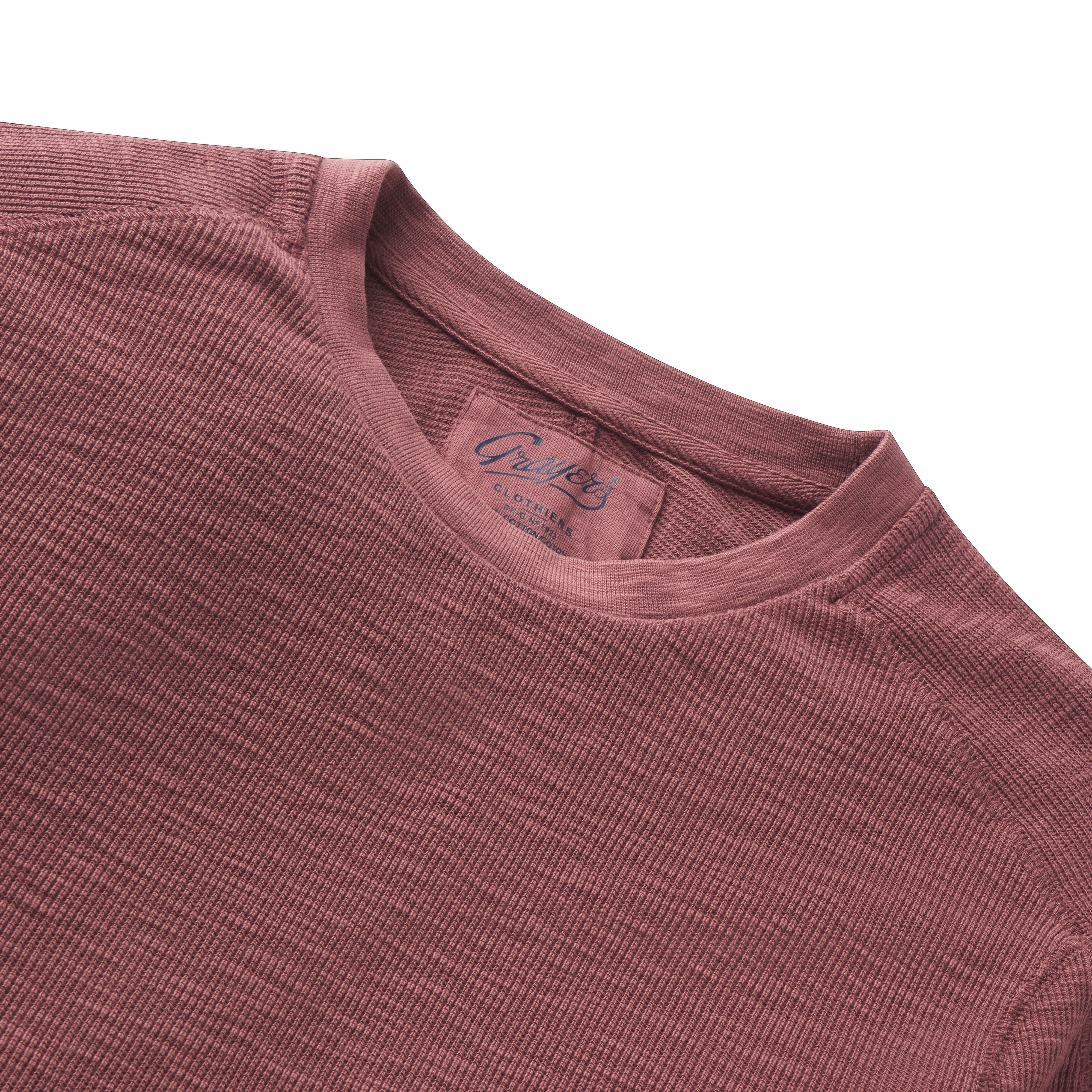 Clint Waffle Cotton Crew - Root Beer