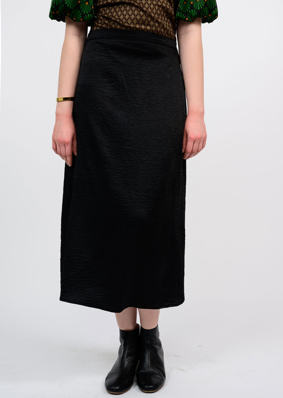 Solid Black Midi Skirt