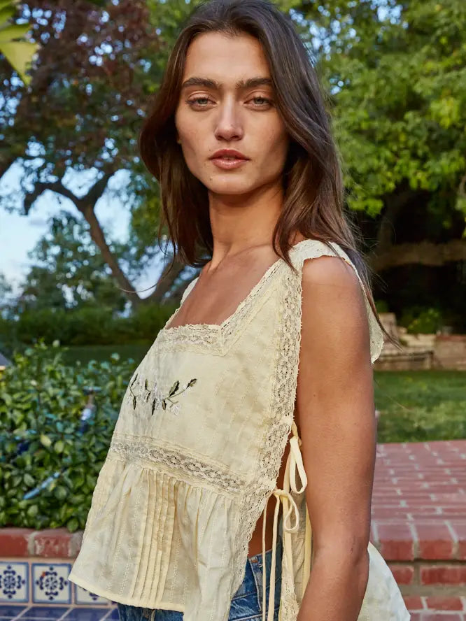 Buttery Yellow Lace Top