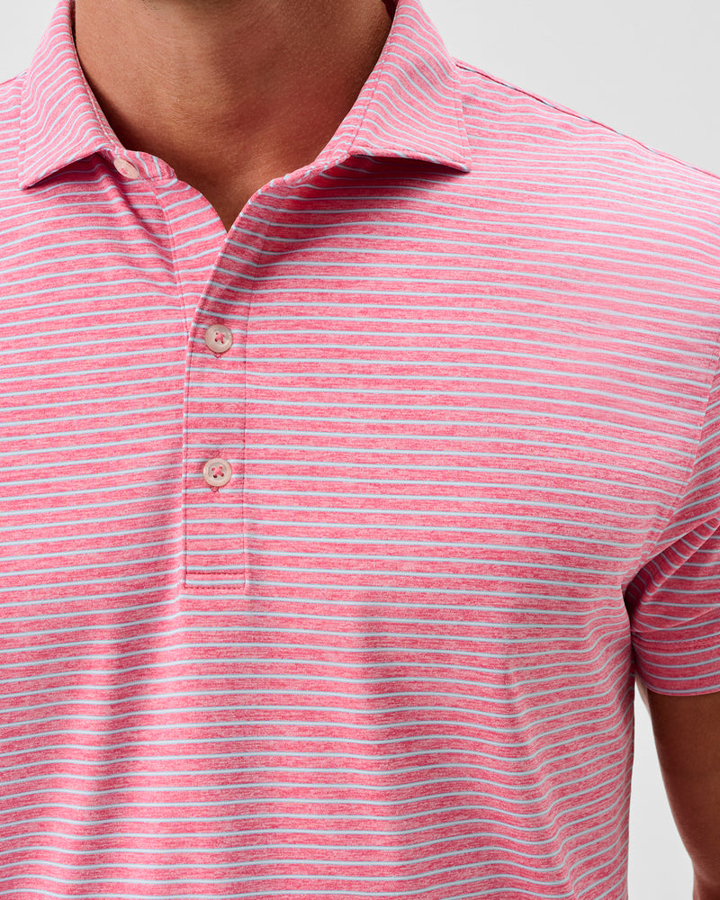 Michael Stripe Jersey Polo - Punch