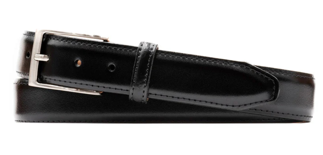 Smith 2 Buckle Leather Belt - Black