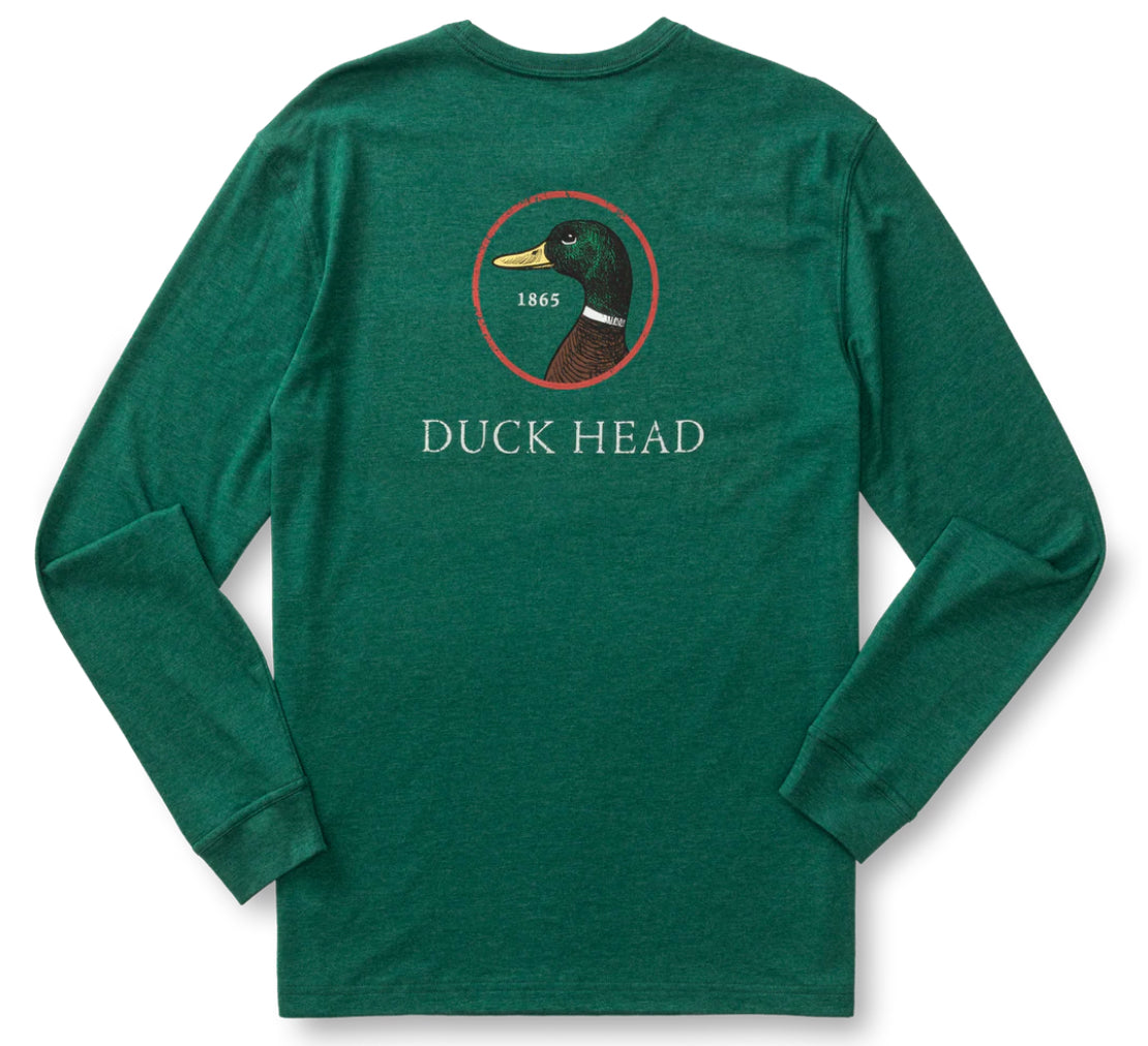 Long Sleeve Logo Tshirt - Forest Green Heather