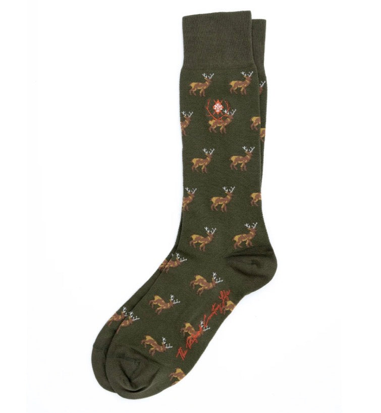 Peruvian Pima Cotton Socks - Green Elk