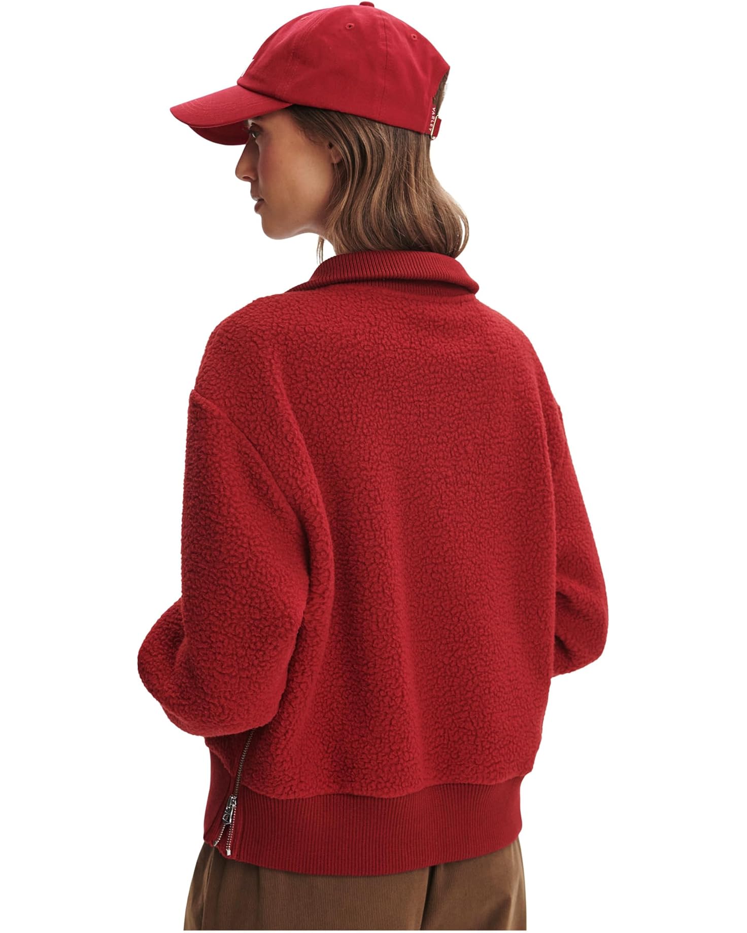 Jaylin Half Zip Fleece-Red Dahlia