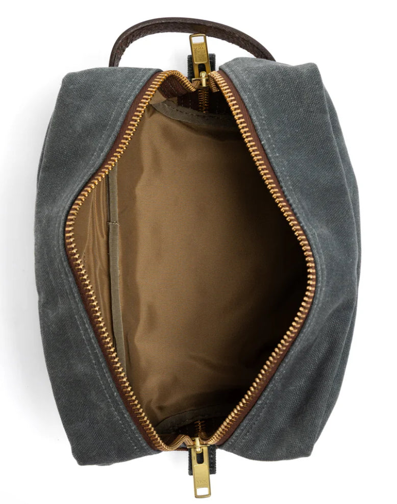 Waxed Canvas Dopp Kit - Charcoal