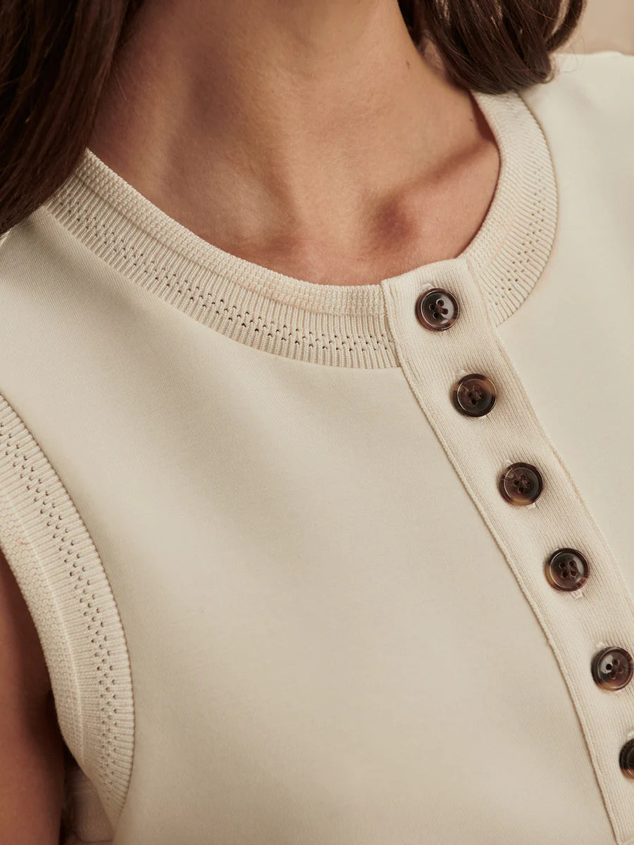 Varley Marla Button Placket Tank-Pristine