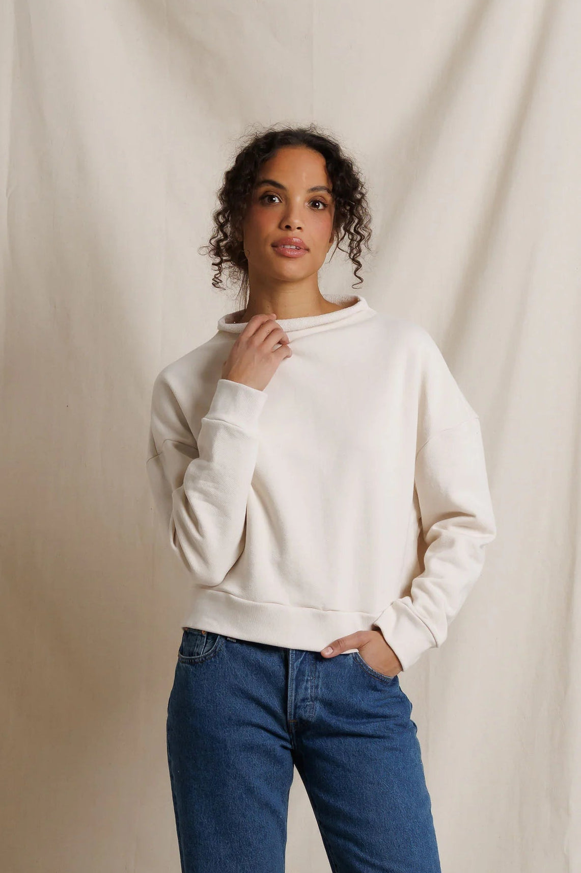 Arden Mock Neck French Terry Sweatshirt