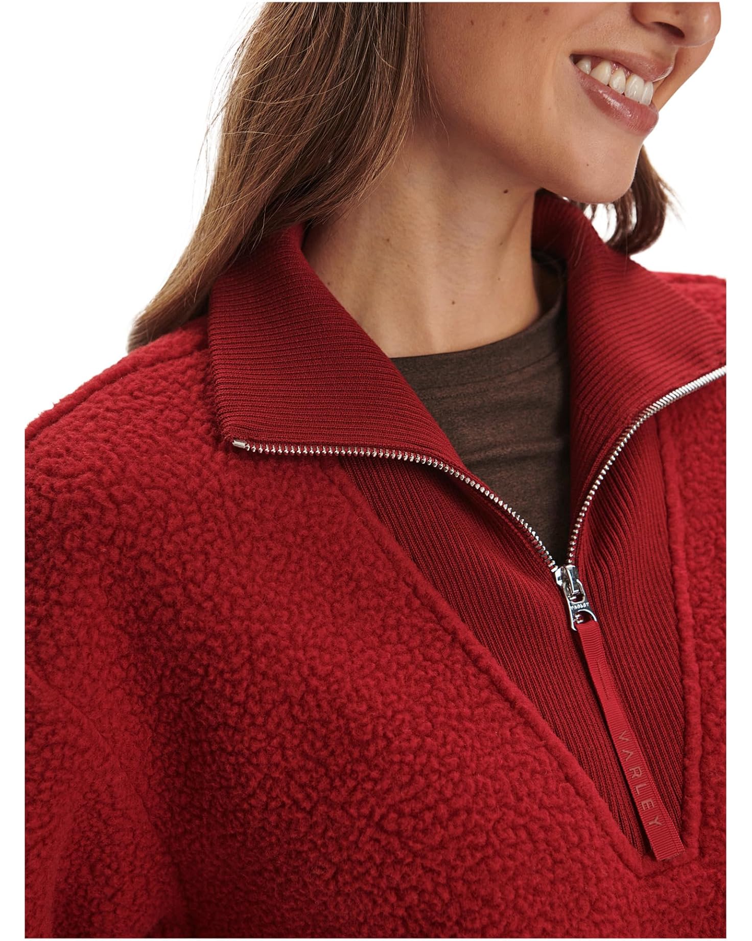 Jaylin Half Zip Fleece-Red Dahlia