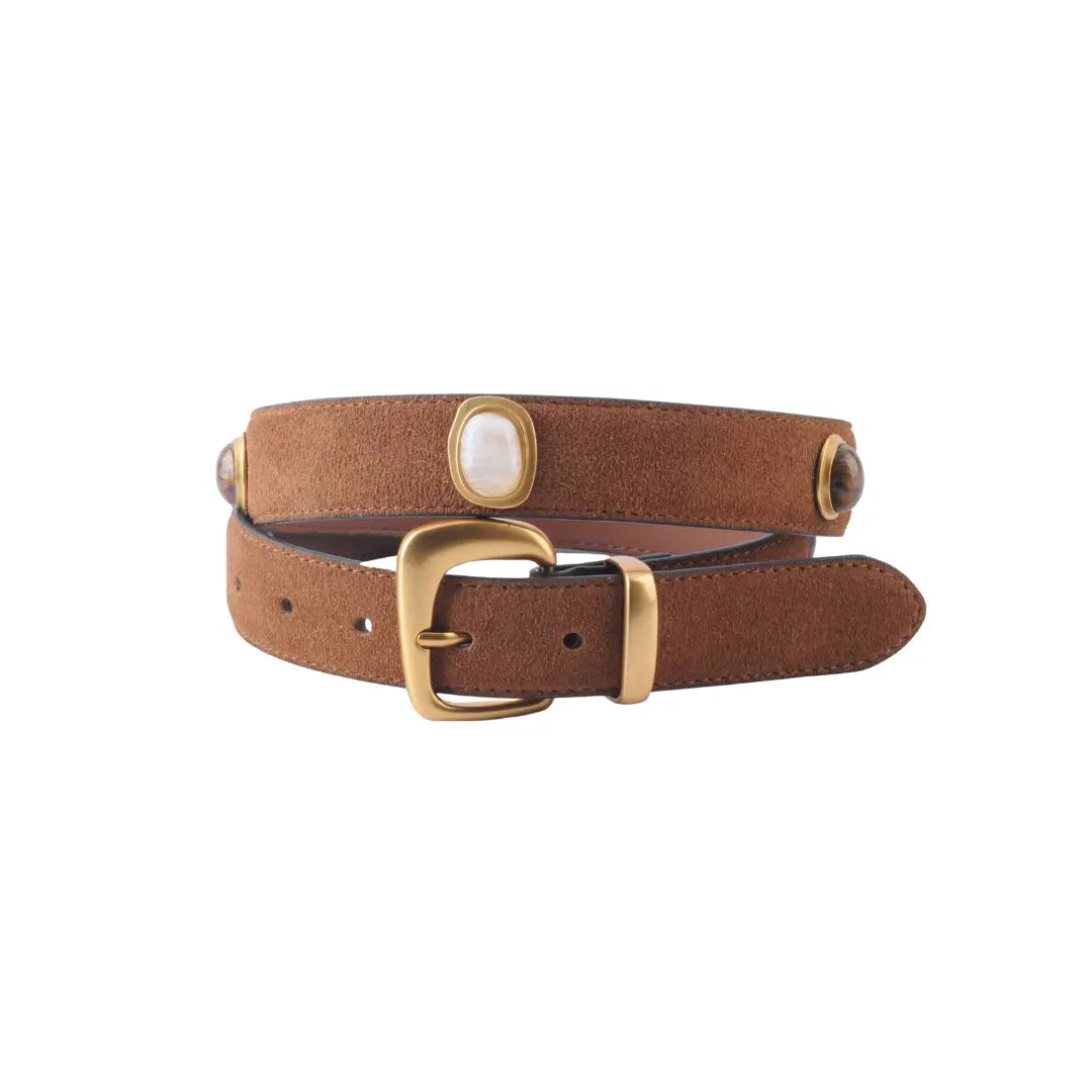 Gemstone Suede Belt