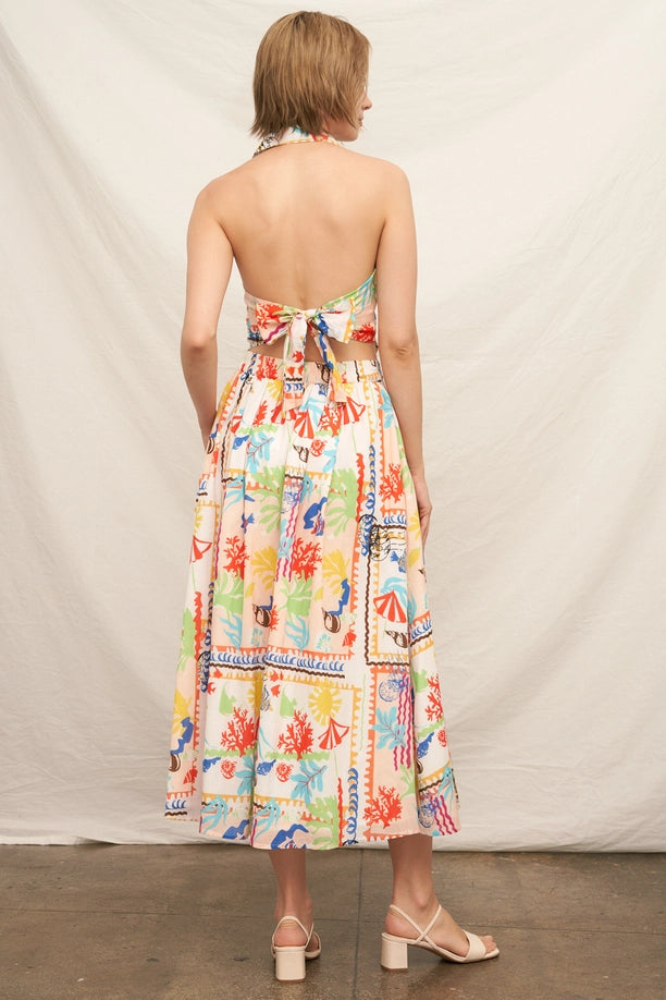 Beachy Coastal Top & Skirt Set