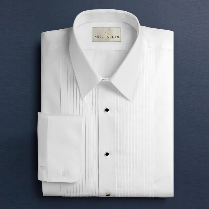 White Tuxedo Shirt - Plain Front Microfiber