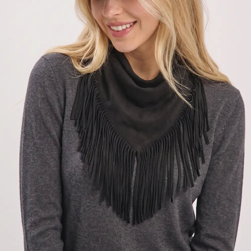 Vegan Black Suede Scarf